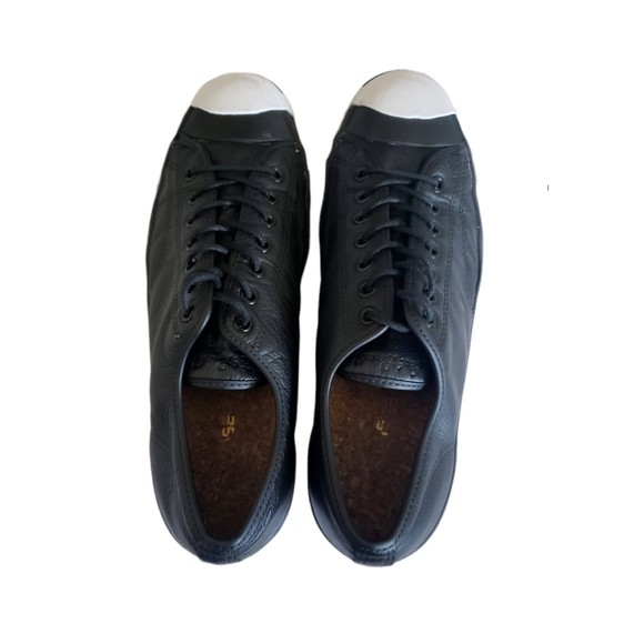 Converse jack Purcell sneakers low top Black Leather Men\'s Sz 11.5 Women\'s Sz 13 main image 4